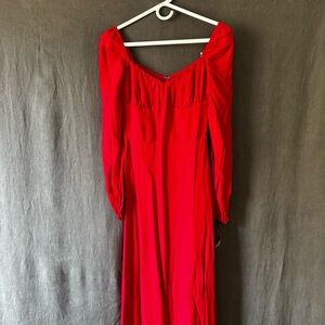 Beautiful cherry red Reformation gown NEVER WORN